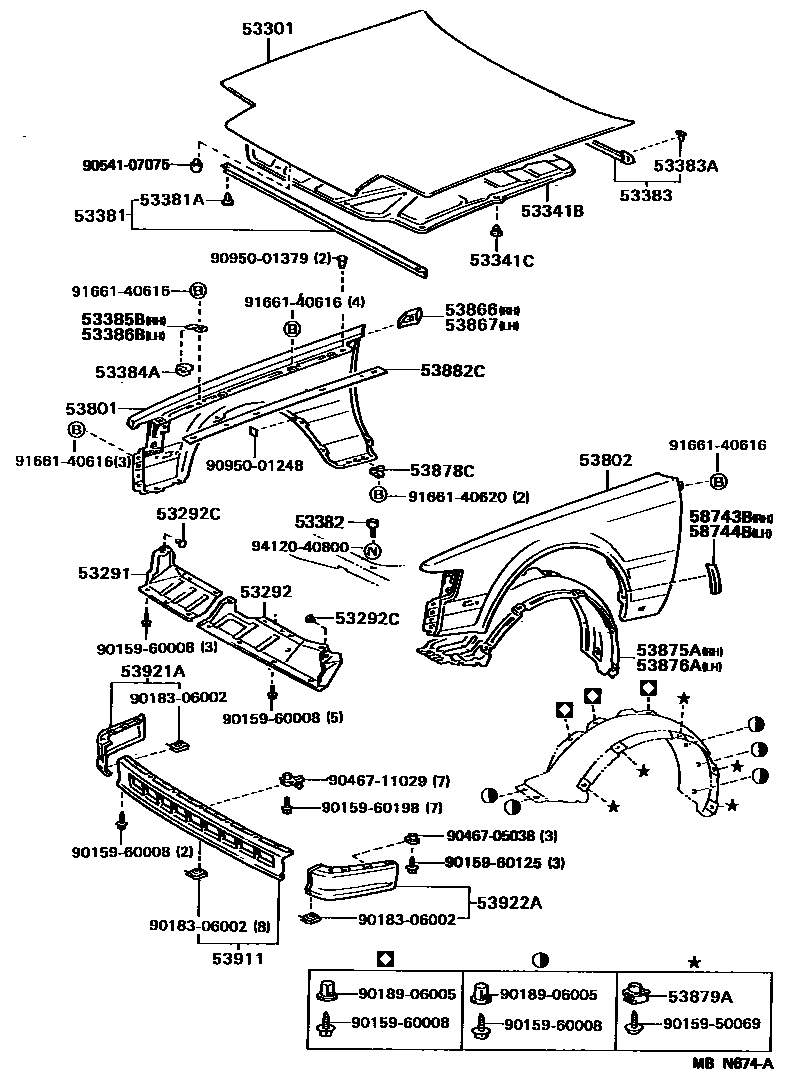 5302 — HOOD & FRONT FENDER