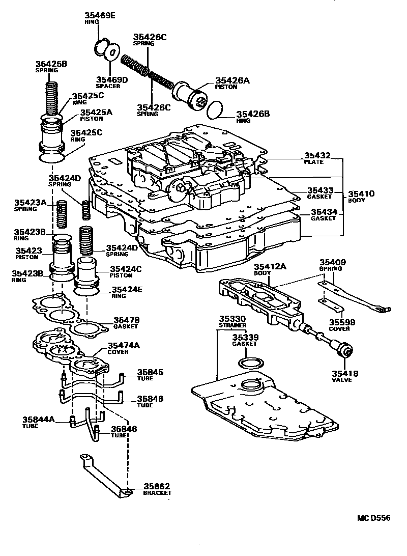 3512 — VALVE BODY & OIL STRAINER (ATM)