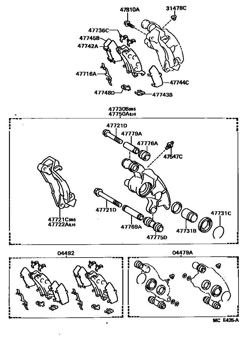 4707 — REAR DISC BRAKE CALIPER & DUST COVER