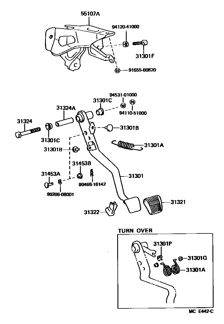 3102 — CLUTCH PEDAL & FLEXIBLE HOSE