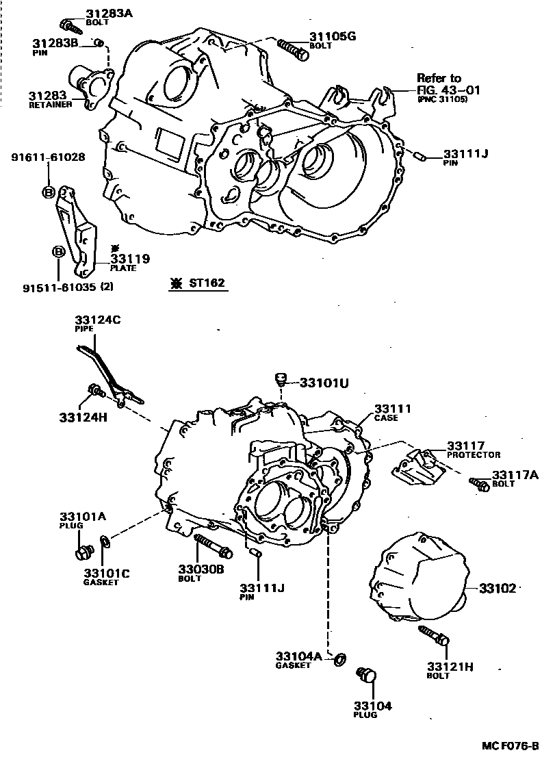 3302 — CLUTCH HOUSING & TRANSMISSION CASE (MTM)
