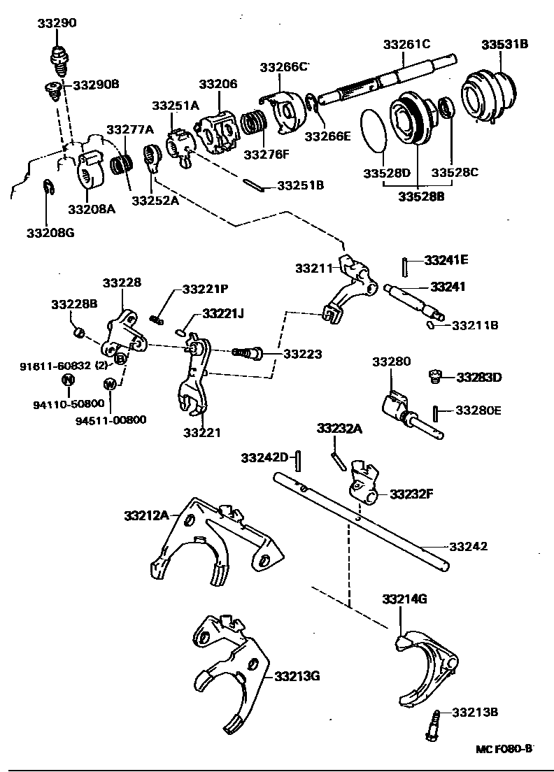 3307 — GEAR SHIFT FORK & LEVER SHAFT (MTM)