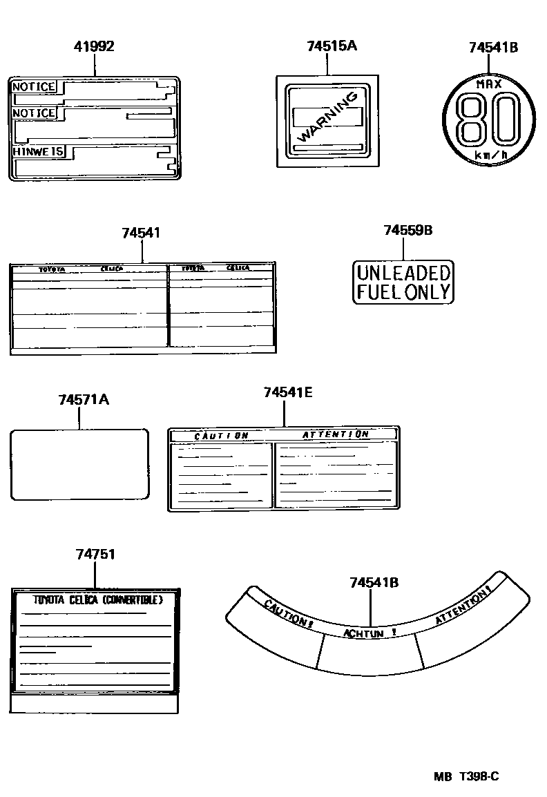 7403 — CAUTION PLATE (EXTERIOR & INTERIOR)