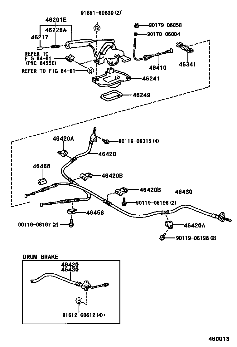 4601 — PARKING BRAKE & CABLE