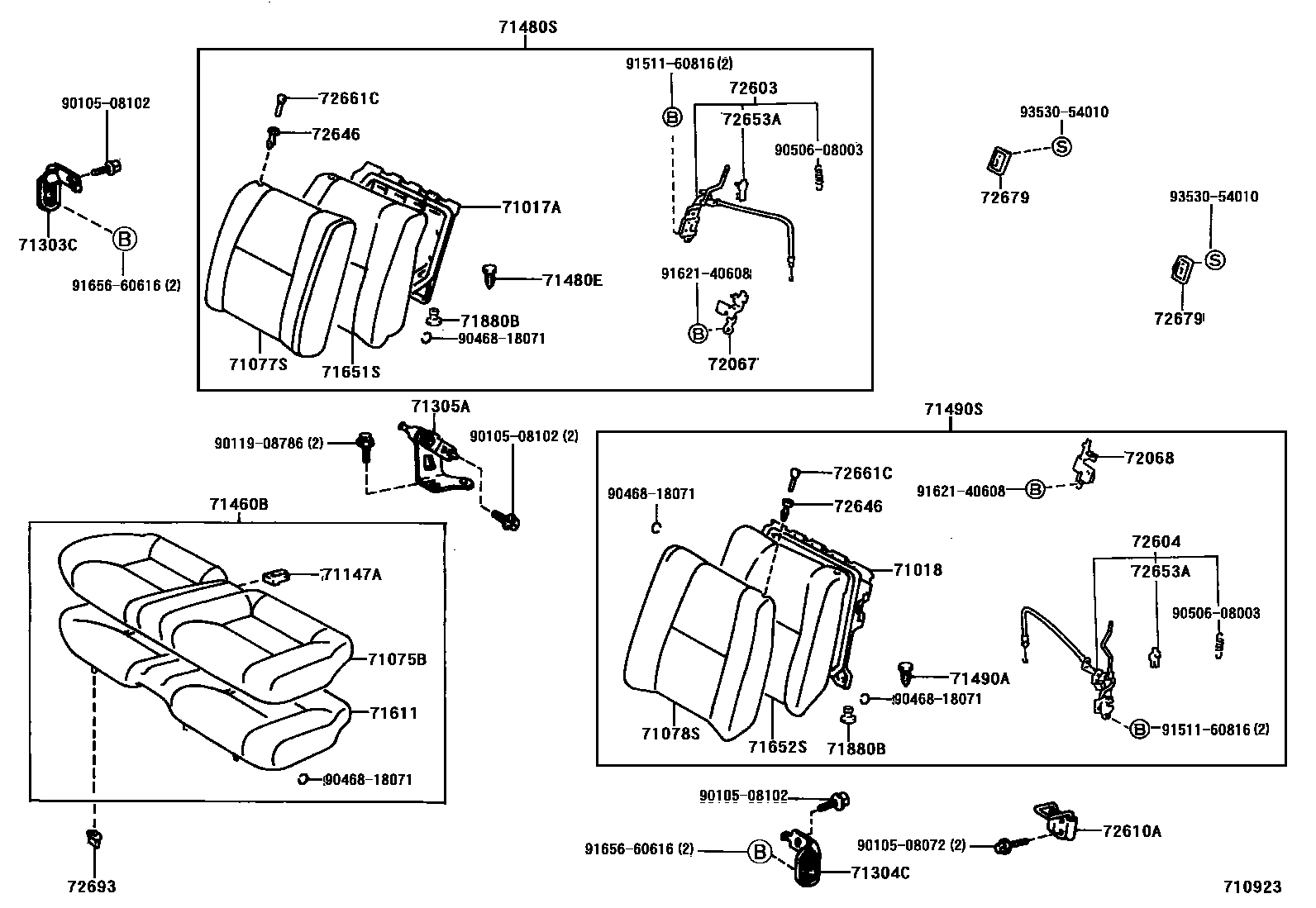 7102 — REAR SEAT & SEAT TRACK