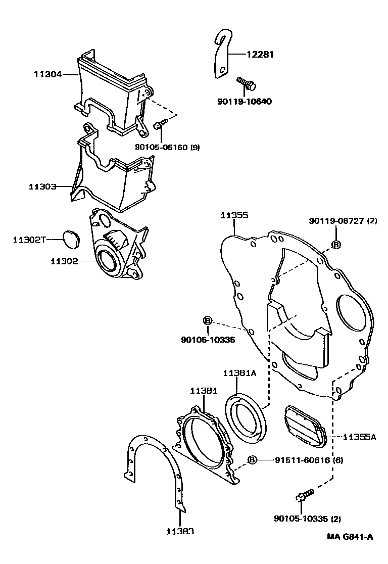 1106 — TIMING GEAR COVER & REAR END PLATE