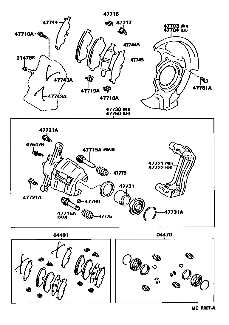 4705 — FRONT DISC BRAKE CALIPER & DUST COVER