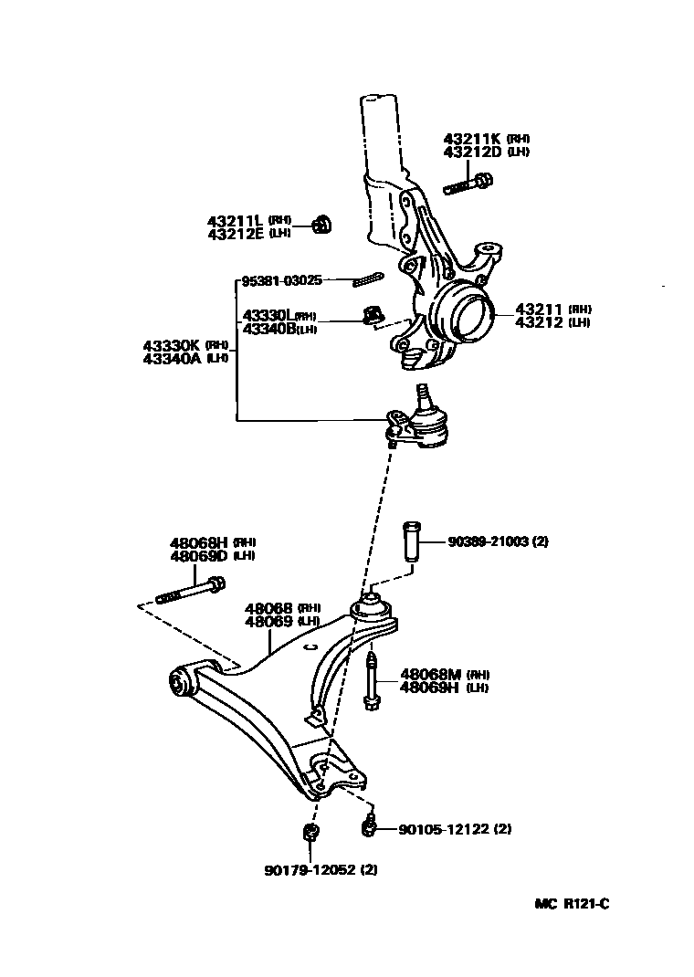 4802 — FRONT AXLE ARM & STEERING KNUCKLE