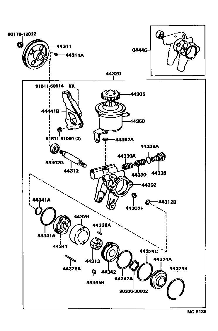 4502 — VANE PUMP & RESERVOIR (POWER STEERING)