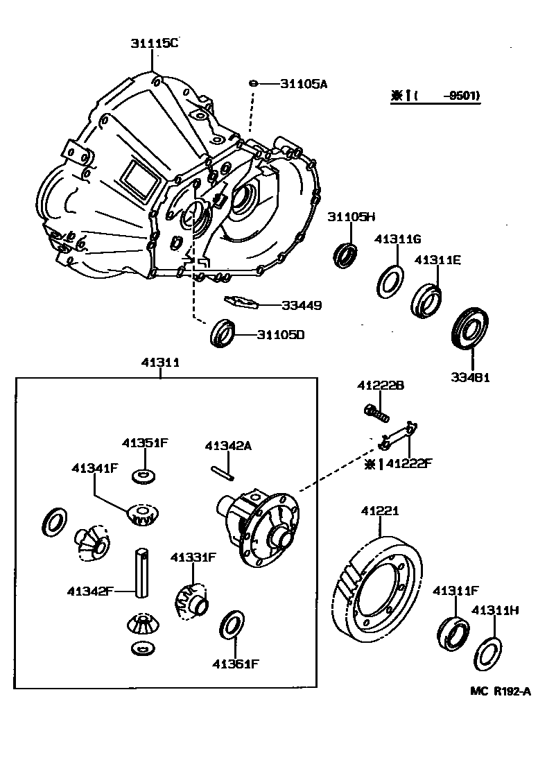 4301 — FRONT AXLE HOUSING & DIFFERENTIAL