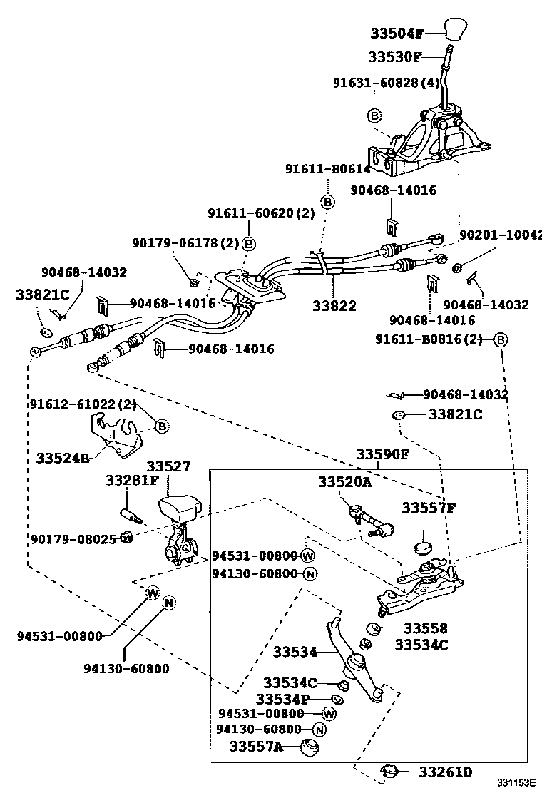 3312 — SHIFT LEVER & RETAINER