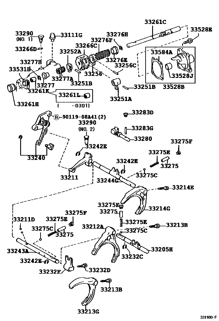 3307 — GEAR SHIFT FORK & LEVER SHAFT (MTM)