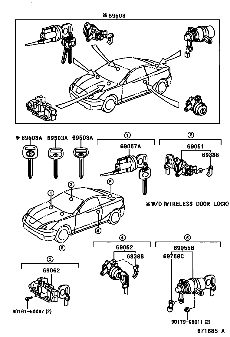 6712 — LOCK CYLINDER SET