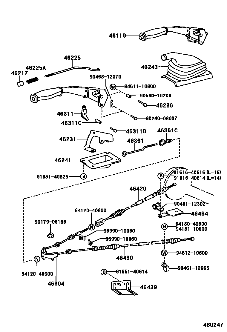 4601 — PARKING BRAKE & CABLE