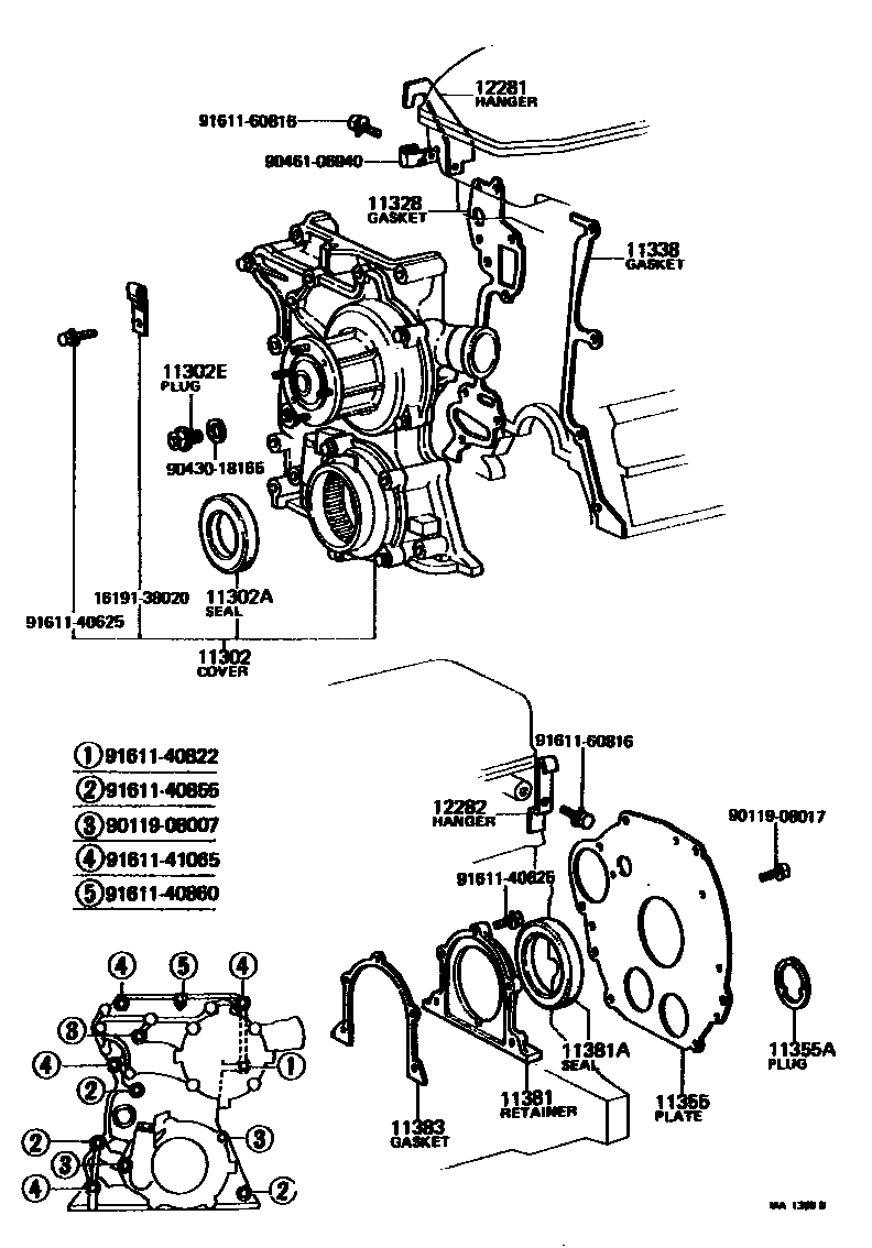 1106 — TIMING GEAR COVER & REAR END PLATE