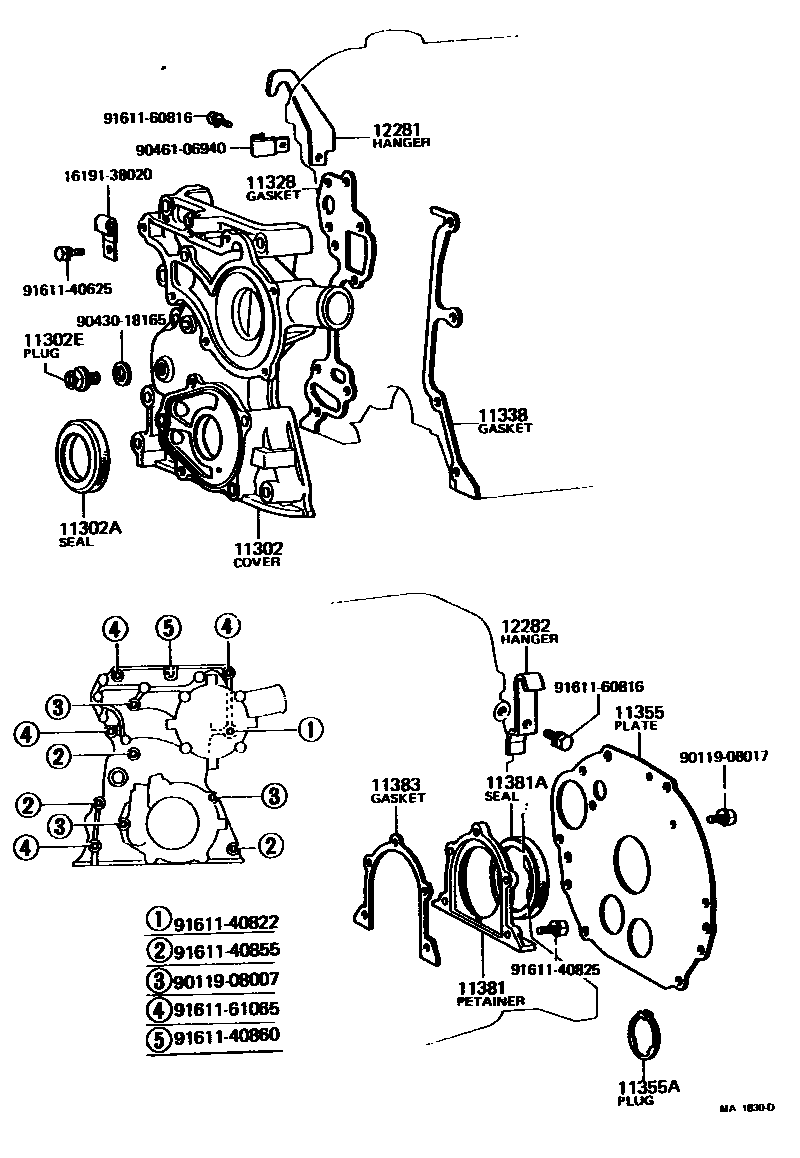 1106 — TIMING GEAR COVER & REAR END PLATE