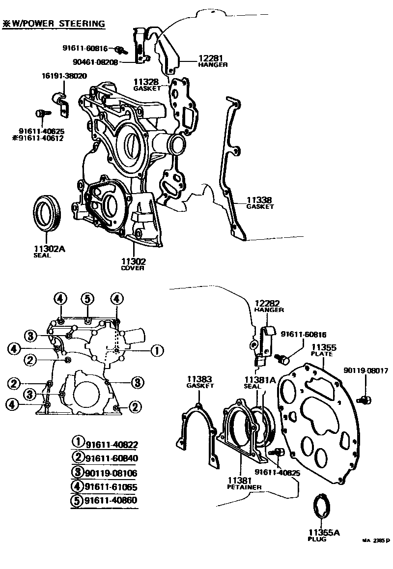 1106 — TIMING GEAR COVER & REAR END PLATE
