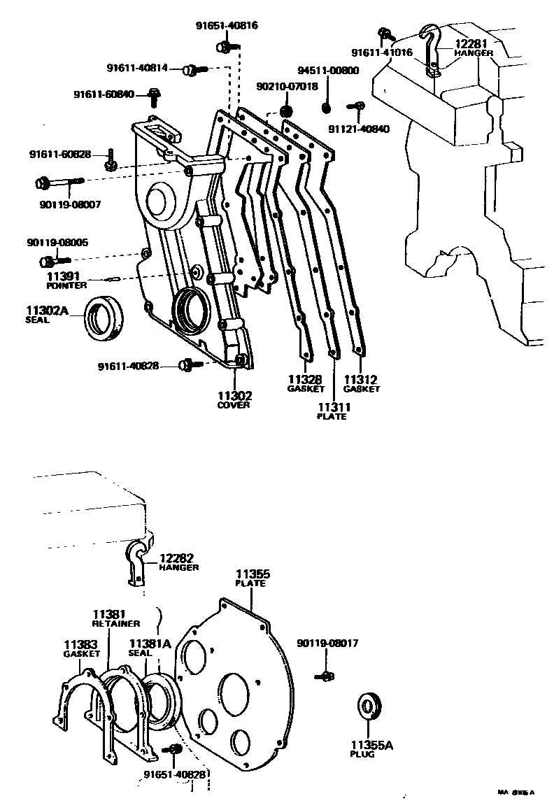 1106 — TIMING GEAR COVER & REAR END PLATE