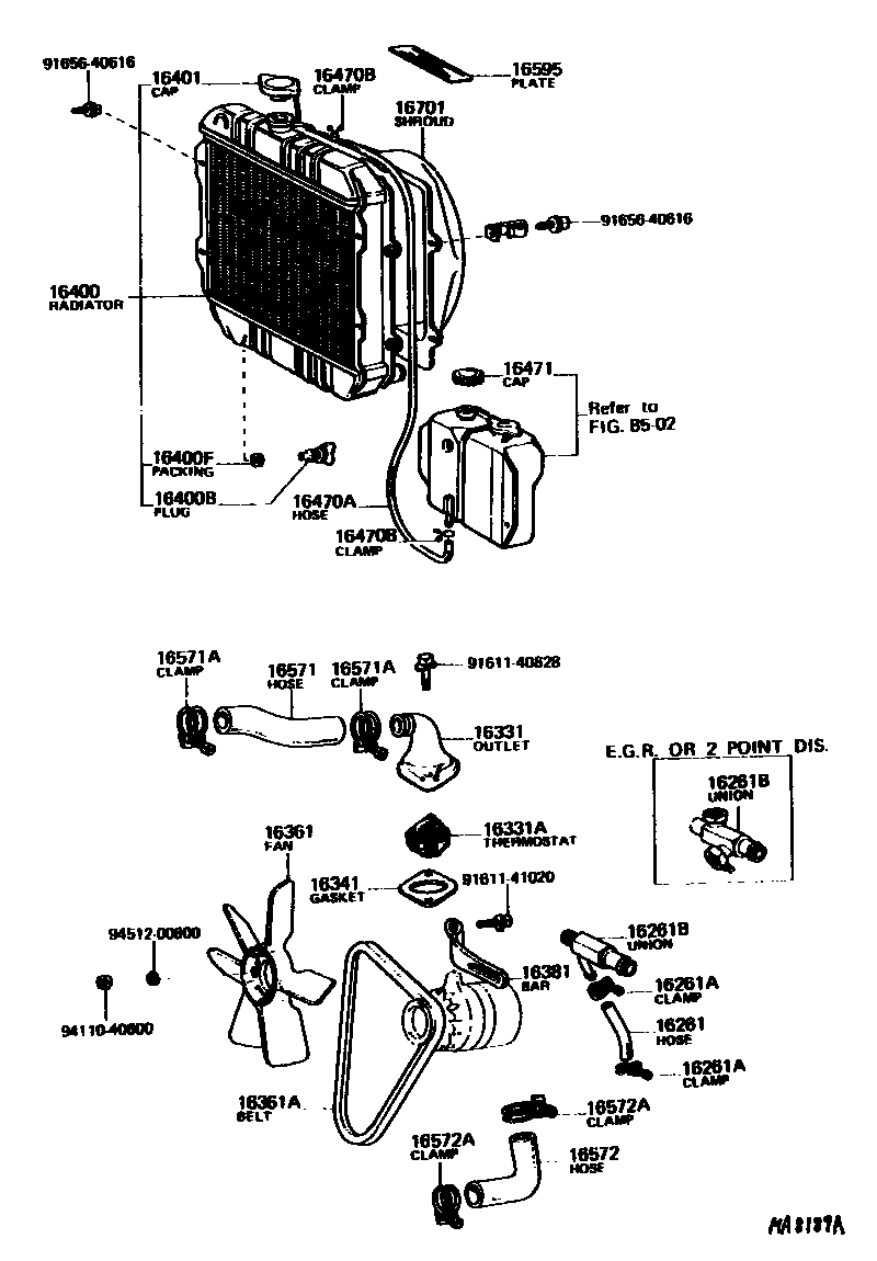 1603 — RADIATOR & WATER OUTLET