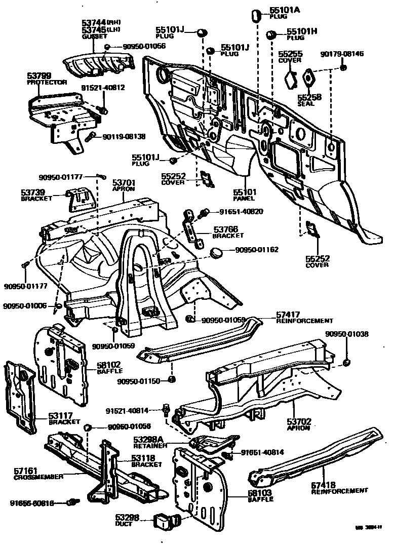 5304 — FRONT FENDER APRON & DASH PANEL