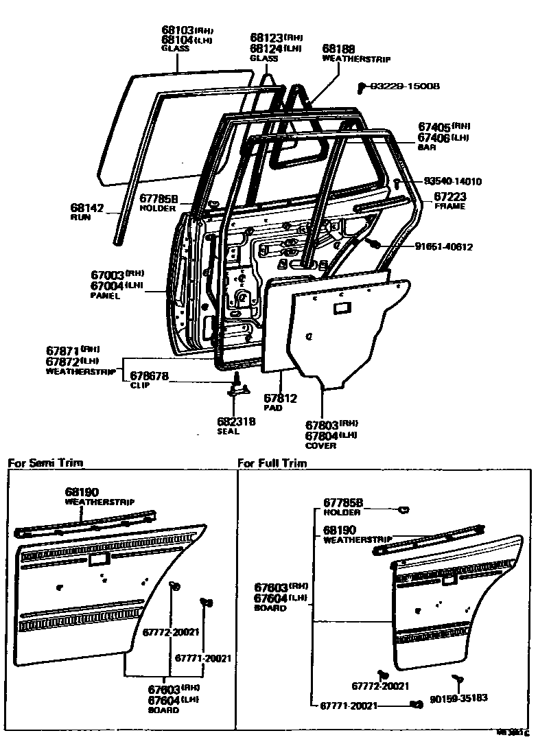 6705 — REAR DOOR PANEL & GLASS