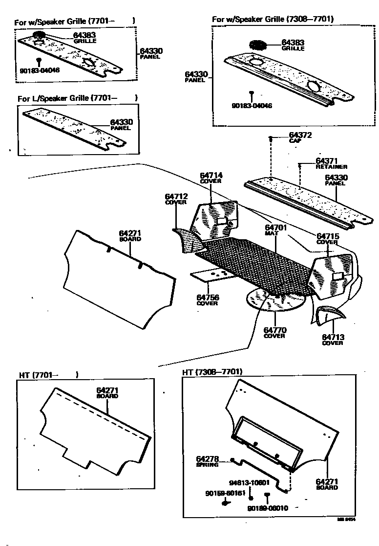 6403 — PACKAGE TRAY PANEL & LUGGAGE COMPARTMENT MAT