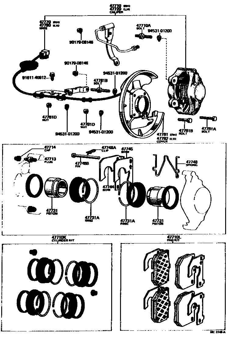 4705 — FRONT DISC BRAKE CALIPER & DUST COVER