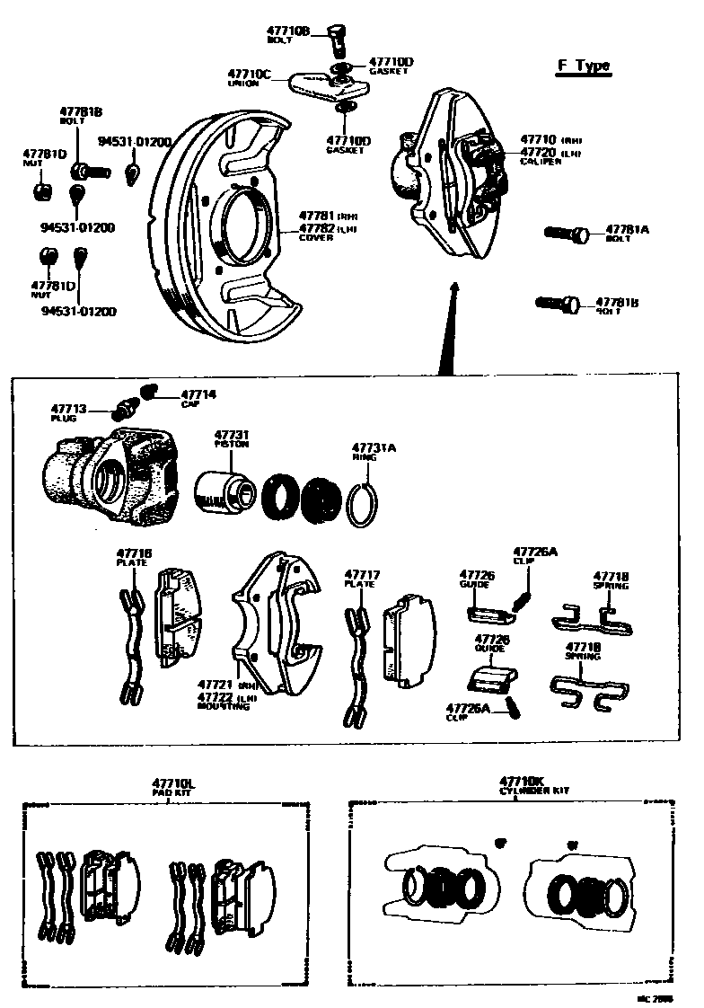 4705 — FRONT DISC BRAKE CALIPER & DUST COVER