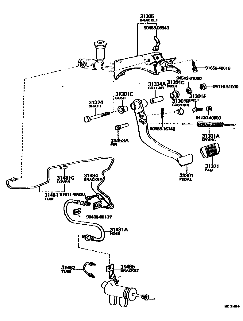 3102 — CLUTCH PEDAL & FLEXIBLE HOSE