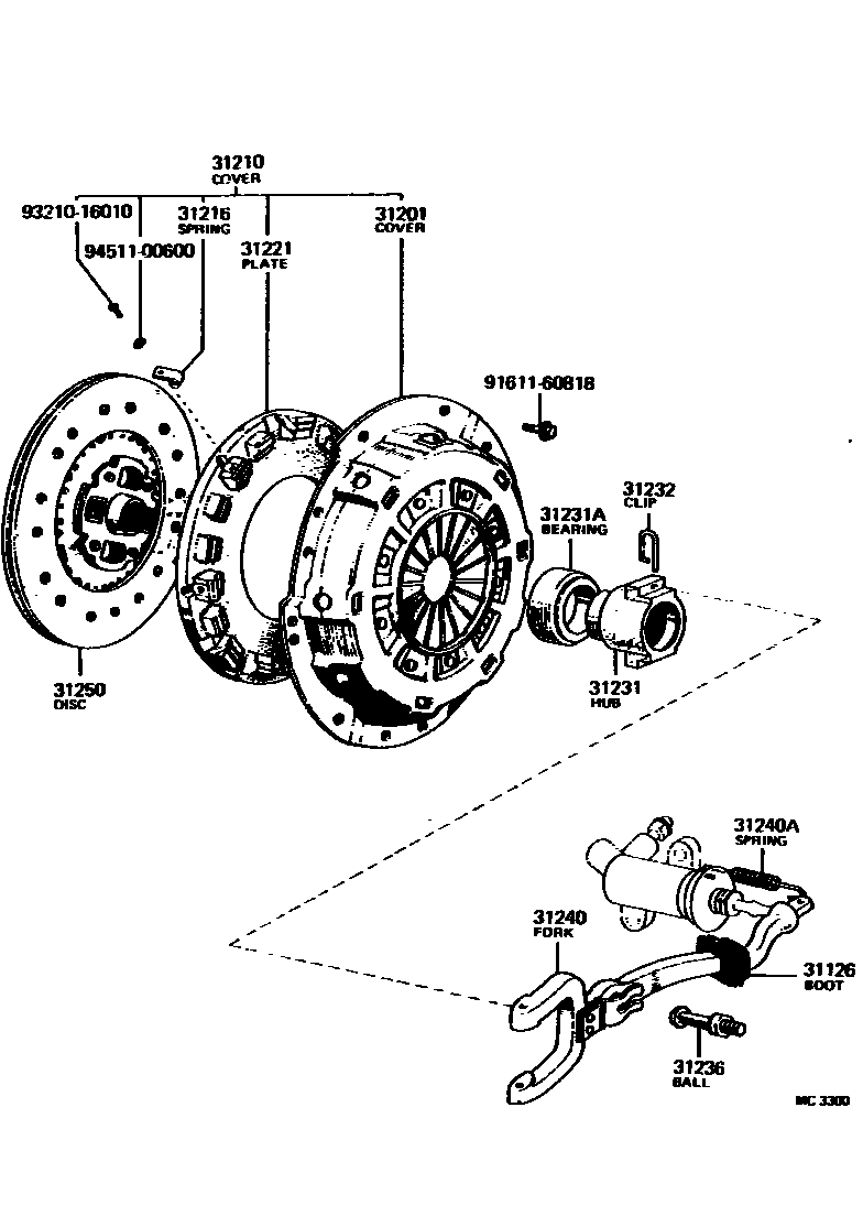 3101 — CLUTCH & RELEASE FORK