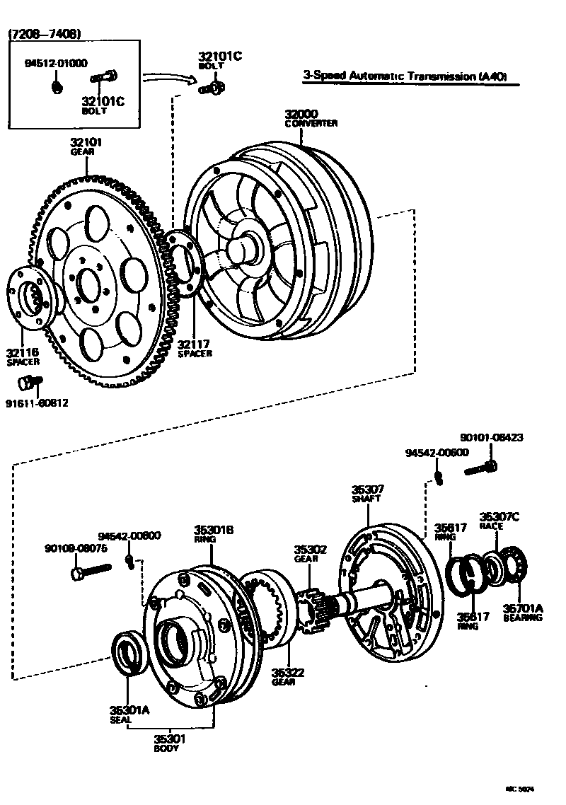3502 — TORQUE CONVERTER, FRONT OIL PUMP & CHAIN (ATM)