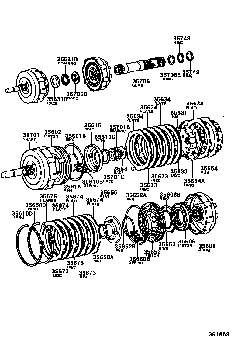3507 — BRAKE BAND & MULTIPLE DISC CLUTCH (ATM)