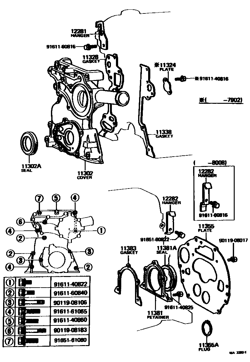1106 — TIMING GEAR COVER & REAR END PLATE