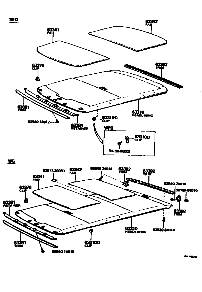 6402 — ROOF HEADLINING & SILENCER PAD