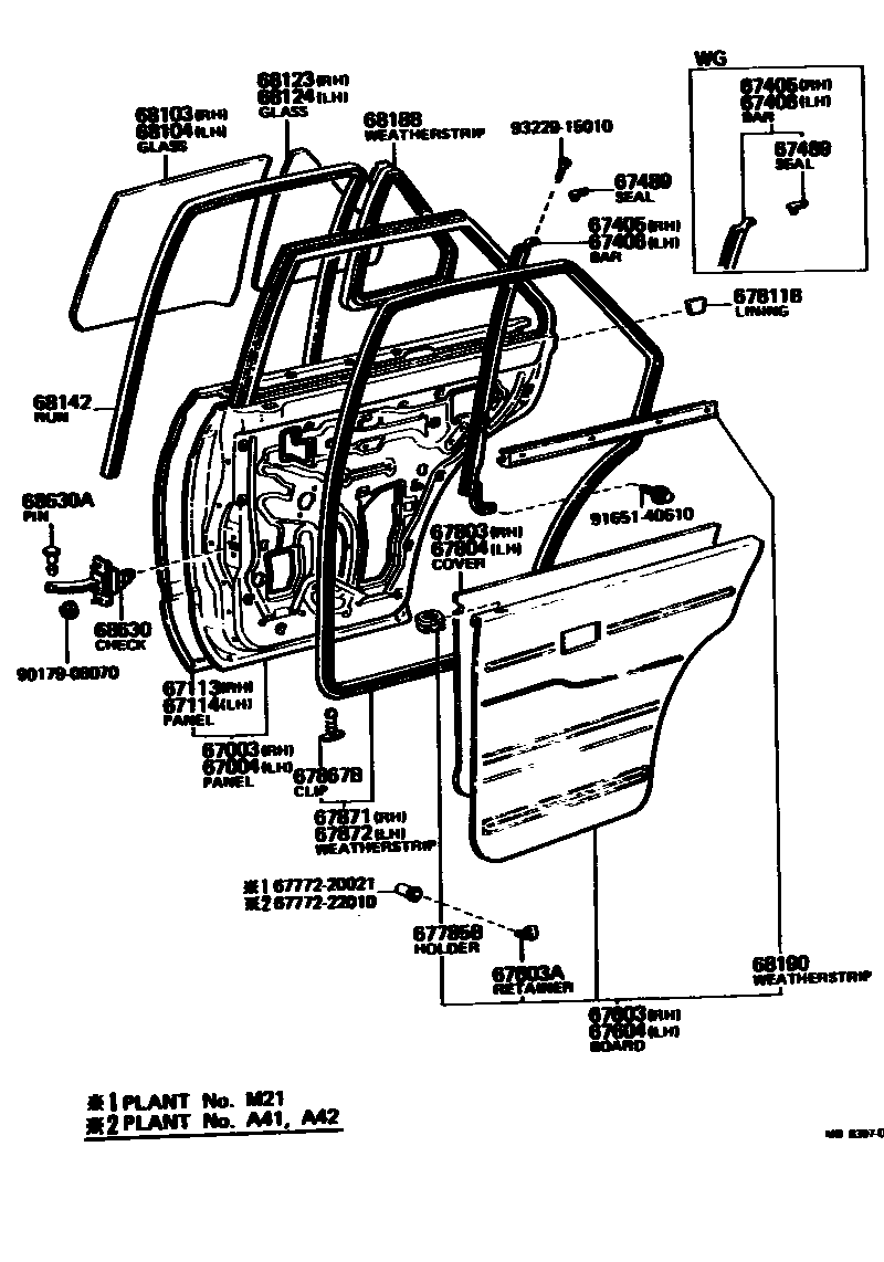 6705 — REAR DOOR PANEL & GLASS