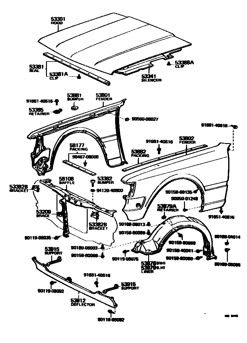 5302 — HOOD & FRONT FENDER