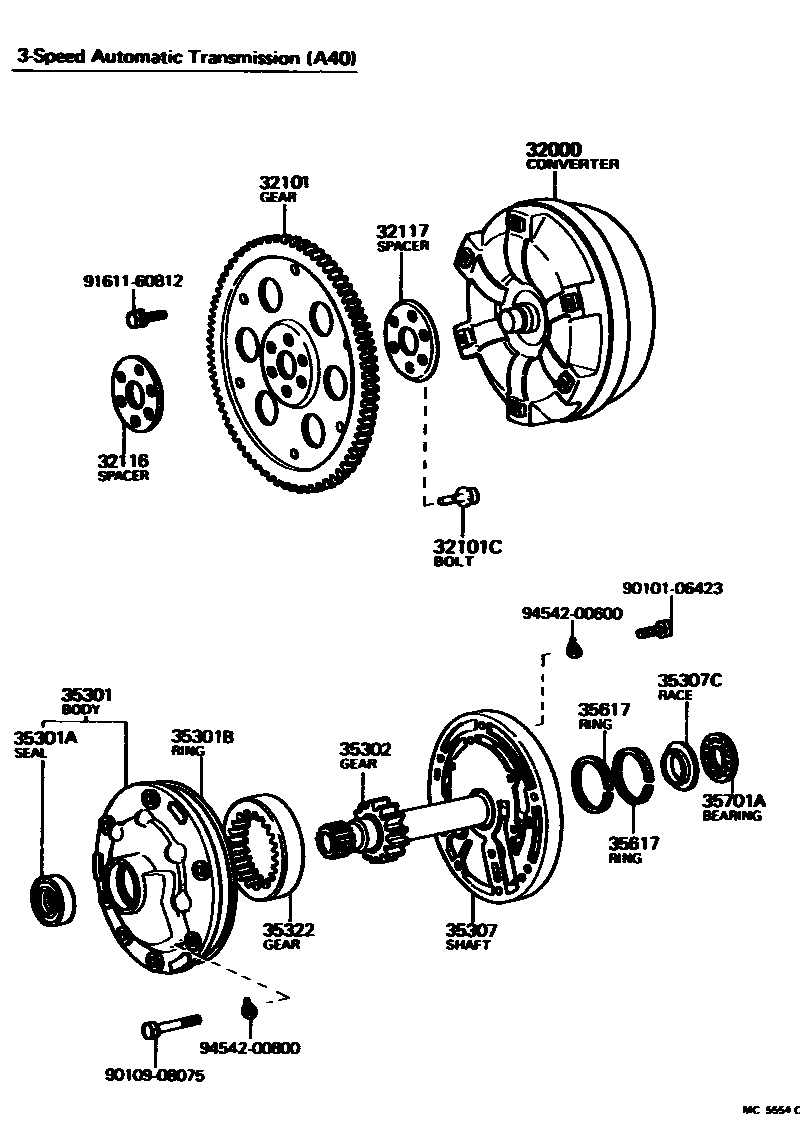 3502 — TORQUE CONVERTER, FRONT OIL PUMP & CHAIN (ATM)