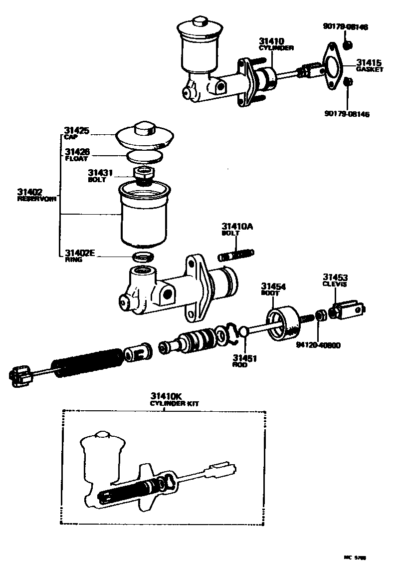 3103 — CLUTCH MASTER CYLINDER