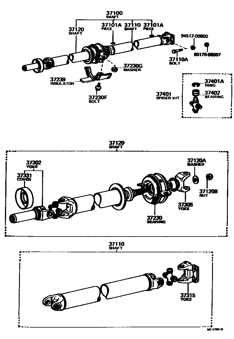 3701 — PROPELLER SHAFT & UNIVERSAL JOINT