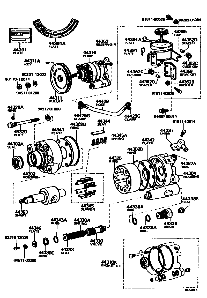 4502 — VANE PUMP & RESERVOIR (POWER STEERING)