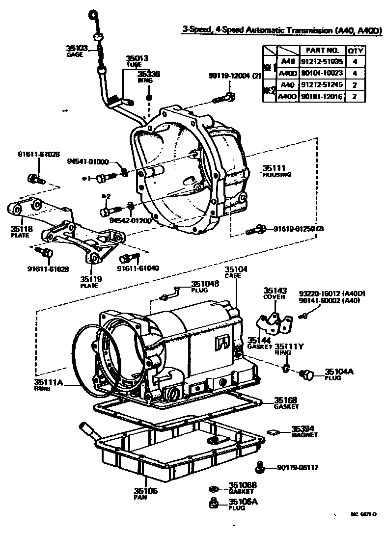 3503 — TRANSMISSION CASE & OIL PAN (ATM)