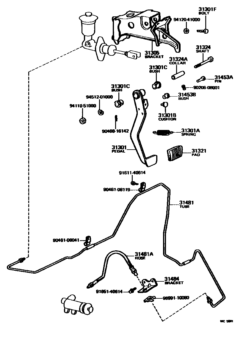 3102 — CLUTCH PEDAL & FLEXIBLE HOSE