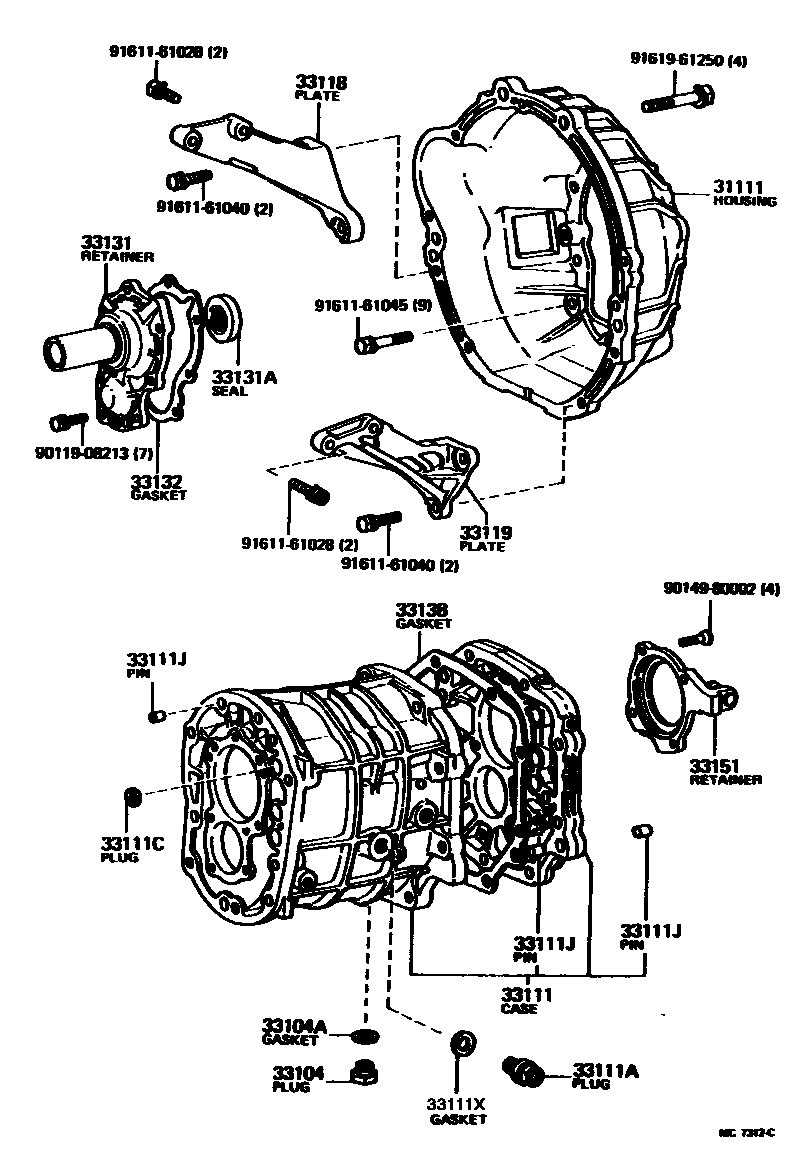 3302 — CLUTCH HOUSING & TRANSMISSION CASE (MTM)