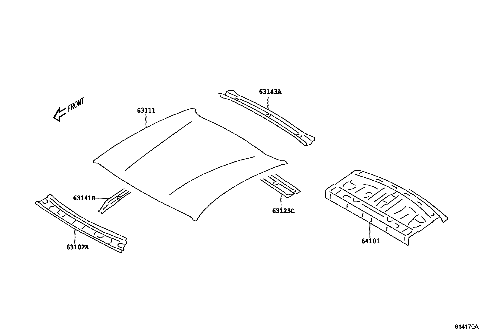 6104 — ROOF PANEL & BACK WINDOW GLASS
