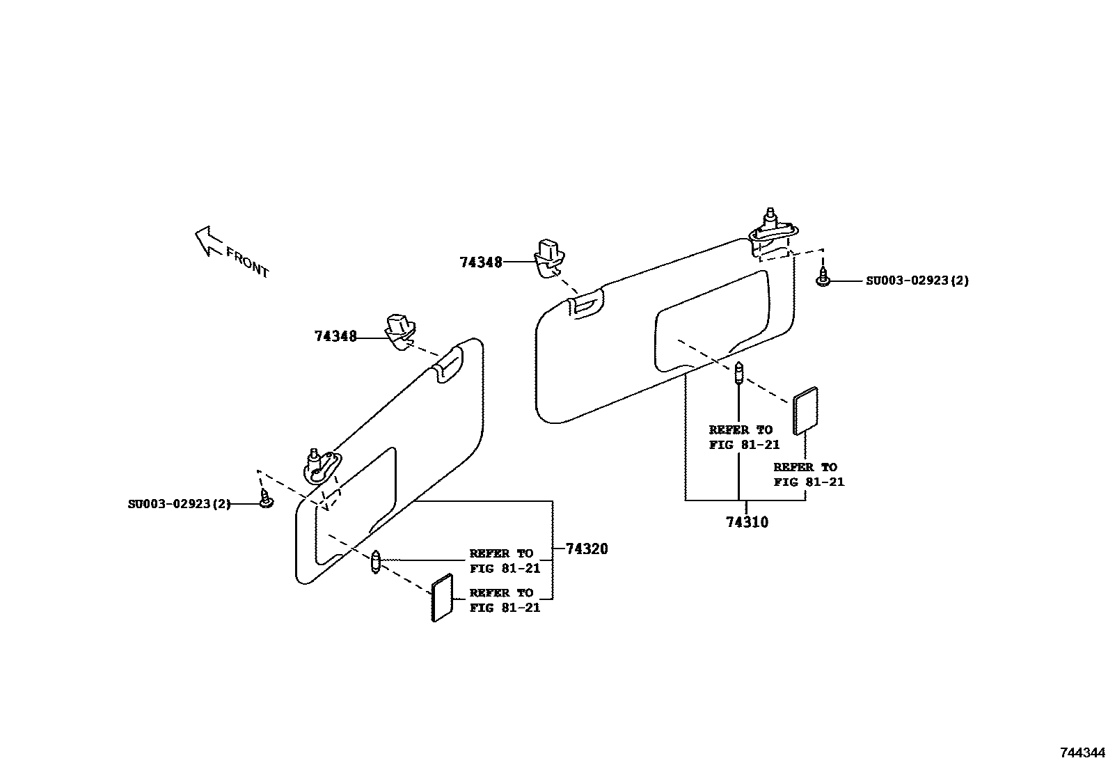 7401 — ARMREST & VISOR