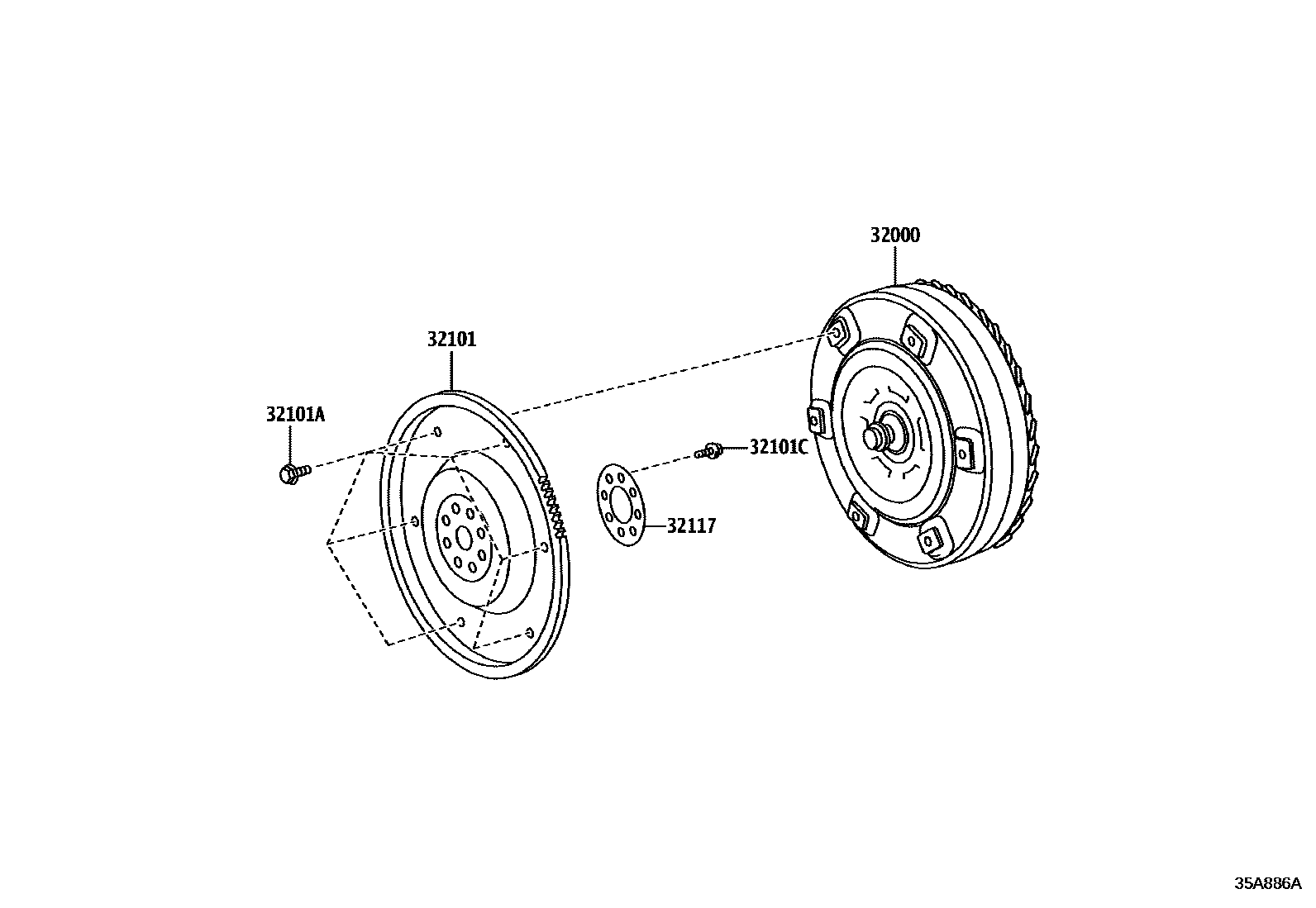 3502 — TORQUE CONVERTER, FRONT OIL PUMP & CHAIN (ATM)