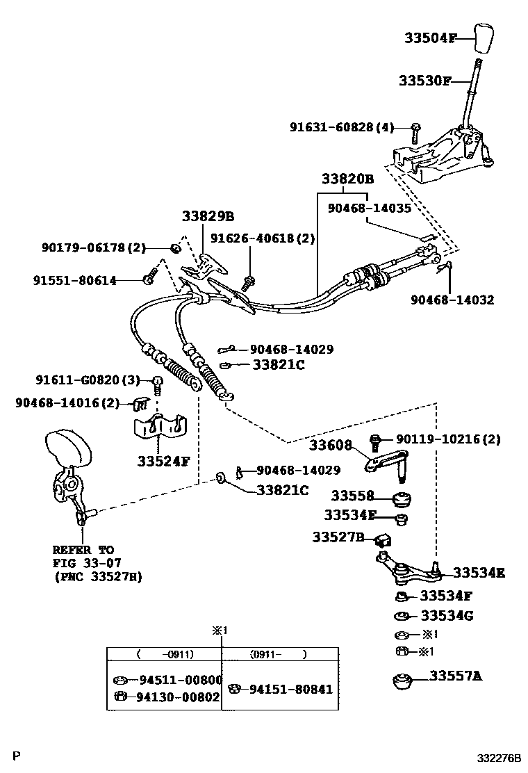 3312 — SHIFT LEVER & RETAINER