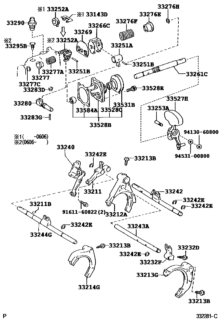 3307 — GEAR SHIFT FORK & LEVER SHAFT (MTM)