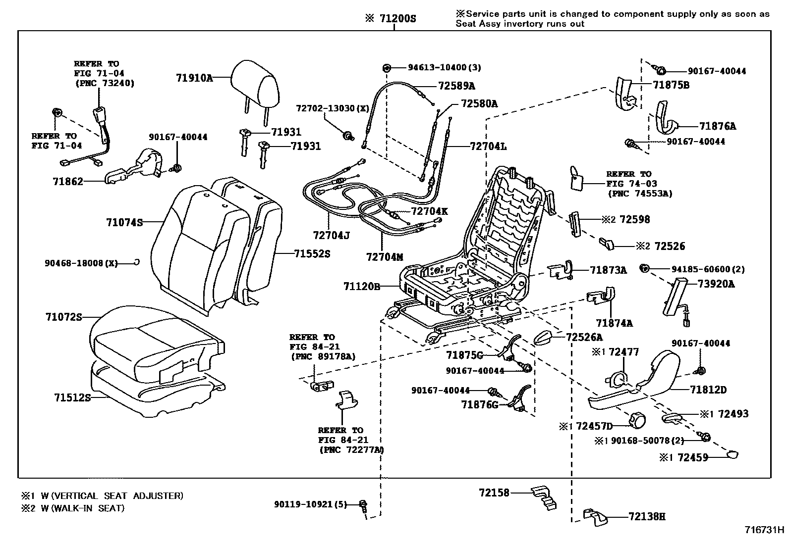 7101 — FRONT SEAT & SEAT TRACK