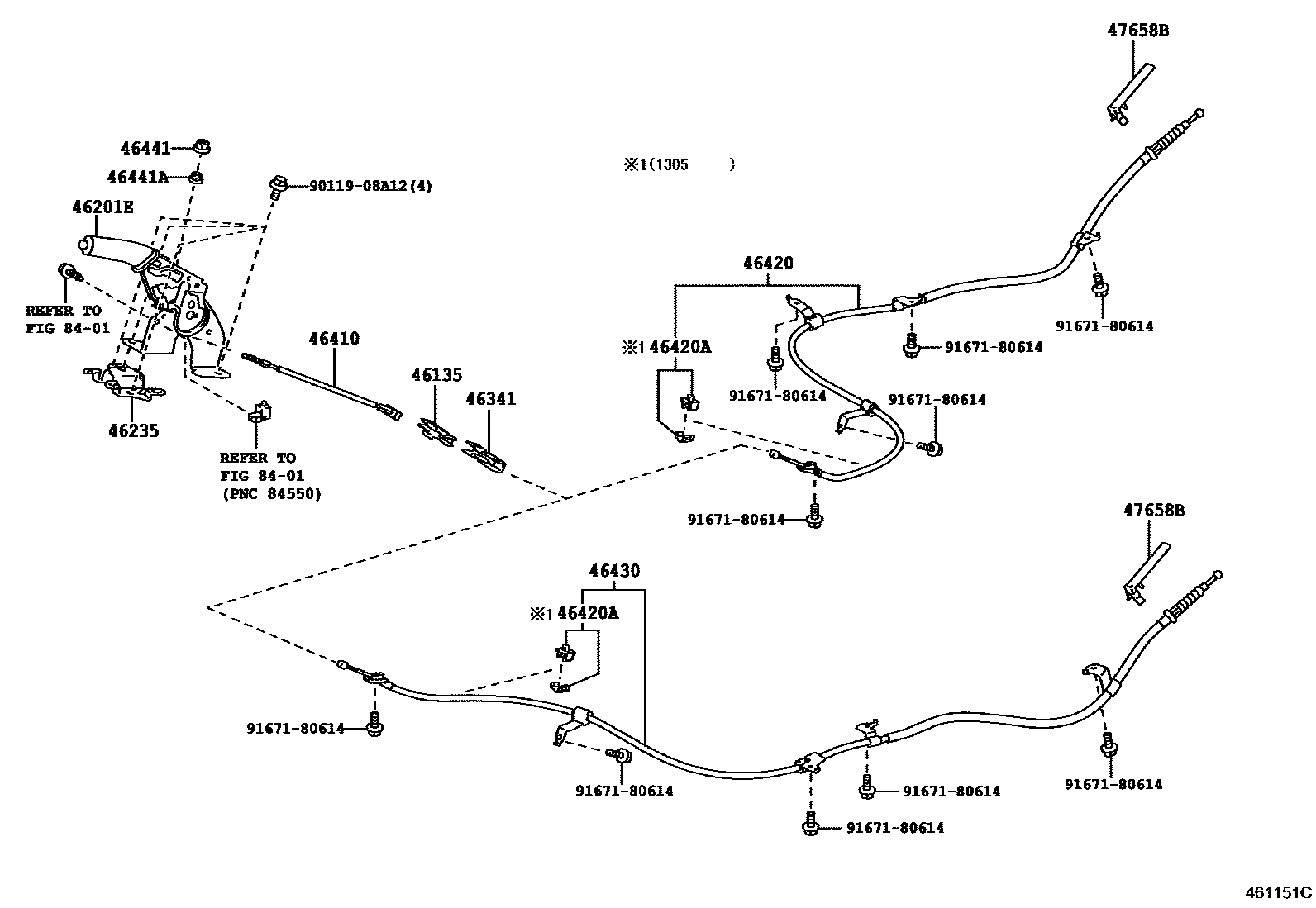 4601 — PARKING BRAKE & CABLE